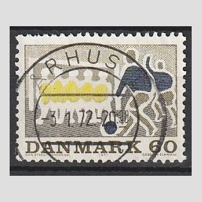 FRIM�RKER DANMARK | 1971 - AFA 518 - Sportsudgave - 60 �re gr�oliv/m�rkbl�/gul - Lux Stemplet