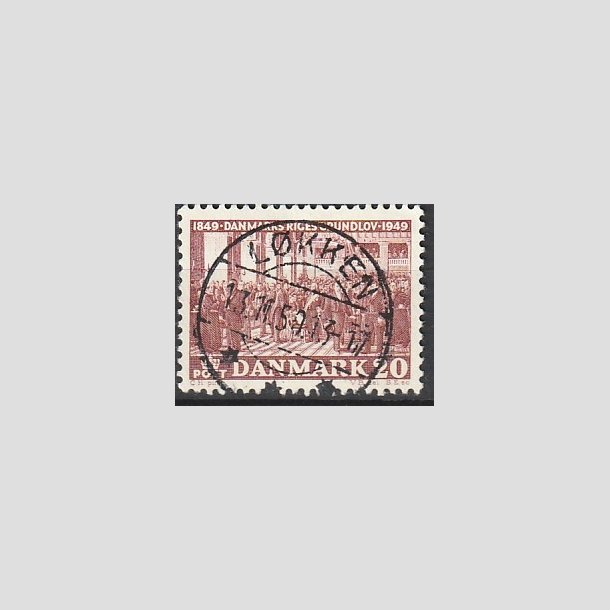 FRIMRKER DANMARK | 1949 - AFA 315 - Grundloven 100 r - 20 re rdbrun - Lux Stemplet Lkken
