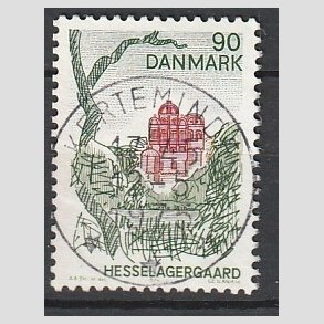 FRIM�RKER DANMARK | 1974 - AFA 569 - Landsdelsserie Fyn - 90 �re flerfarvet - Pragt Stemplet Kerteminde
