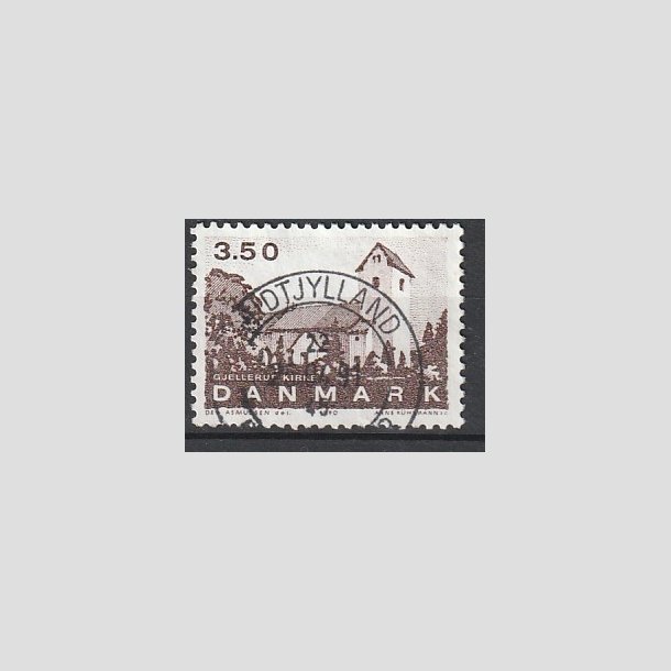 FRIMRKER DANMARK | 1990 - AFA 974 - Jyske landsbykirker - 3,50 Kr. brun - Pragt Stemplet