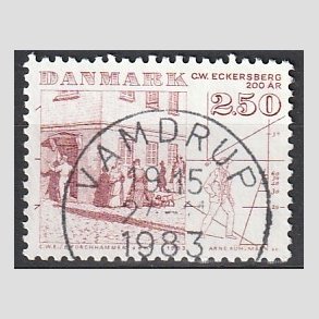 FRIM�RKER DANMARK | 1983 - AFA 788 - C. W. Eckersberg - 2,50 Kr. r�d - Pragt Stemplet