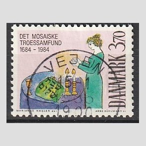 FRIM�RKER DANMARK | 1984 - AFA 815 - Ludvig Holberg - 3,70 Kr. flerfarvet - Pragt Stemplet