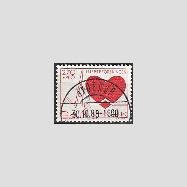 FRIMRKER DANMARK | 1984 - AFA 808 - Hjerteforeningen - 2,70 Kr. + 40 re rd - Pragt Stemplet Jyderup