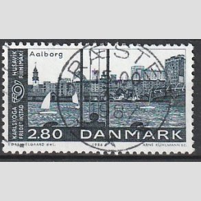 FRIM�RKER DANMARK | 1986 - AFA 859 - Venskabsbyer - 2,80 Kr. bl� - Pragt Stemplet