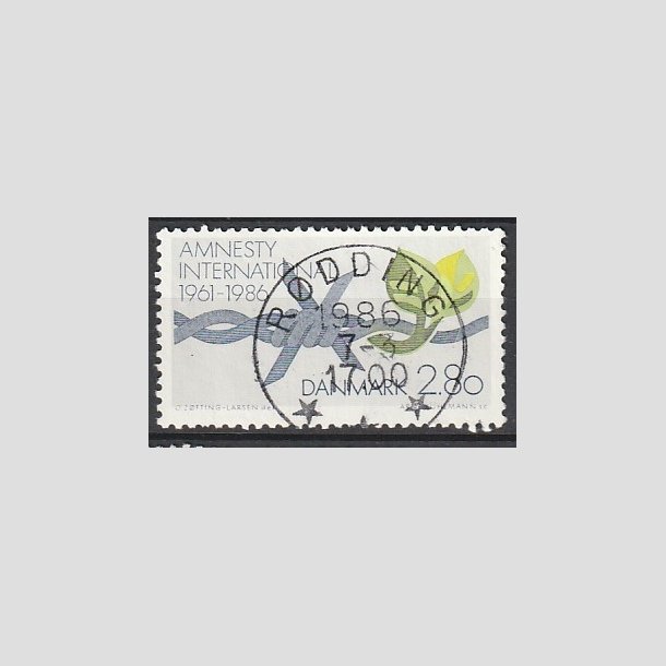 FRIMRKER DANMARK | 1986 - AFA 850 - Amnesty International 25 r - 2,80 Kr. flerfarvet - Pragt Stemplet