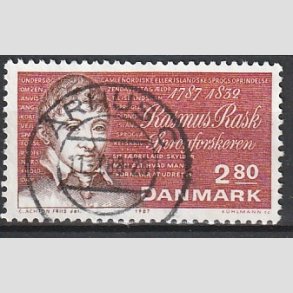 FRIM�RKER DANMARK | 1987 - AFA 892 - Rasmus Rask - 2,80 Kr. r�d - Pragt Stemplet
