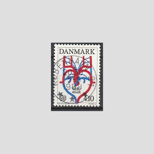 FRIMRKER DANMARK | 1988 - AFA 909 - WHO 40 r - 4,10 Kr. flerfarvet - Pragt Stemplet