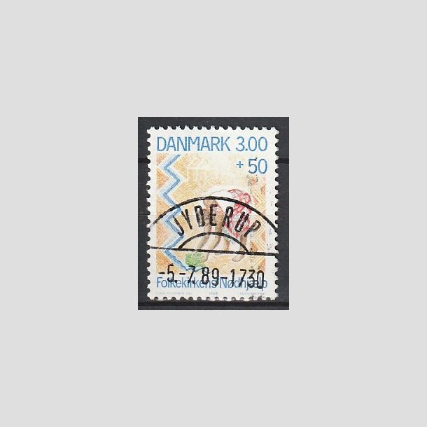 FRIMRKER DANMARK | 1988 - AFA 907 - Folkekirkens Ndhjlp - 3,00 Kr. + 50 re flerfarvet - Pragt Stemplet Jyderup
