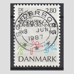 FRIM�RKER DANMARK | 1986 - AFA 862 - Dansk Skytte- Gymnastik og Idr�t - 2,80 Kr. flerfarvet - Pragt Stemplet