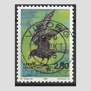 FRIM�RKER DANMARK | 1986 - AFA 864 - Danske fugle - 2,80 Kr. flerfarvet - Pragt Stemplet Viborg