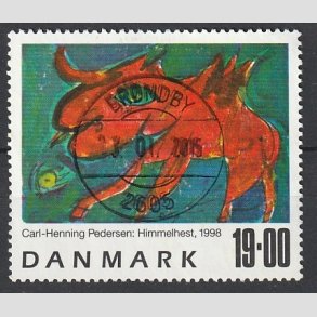 FRIMRKER DANMARK | 1998 - AFA 1190 - Carl-Henning Pedersen - 19,00 Kr. flerfarvet - Pragt Stemplet
