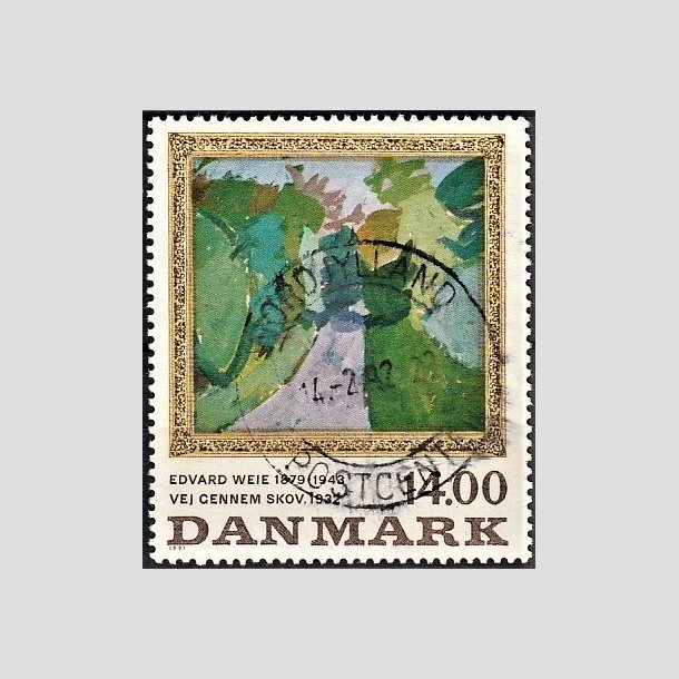 FRIMRKER DANMARK | 1991 - AFA 1006 - Edvard Weie - 14,00 Kr. flerfarvet - Lux Stemplet