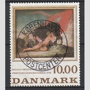 FRIMRKER DANMARK | 1984 - AFA 817 - N. Abildgaard - 10,00 Kr. flerfarvet - Pragt Stemplet