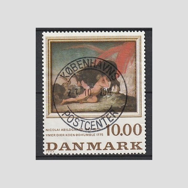 FRIMRKER DANMARK | 1984 - AFA 817 - N. Abildgaard - 10,00 Kr. flerfarvet - Pragt Stemplet