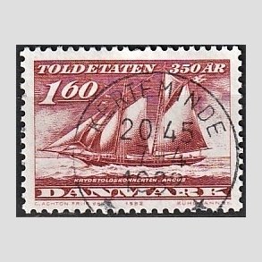 FRIM�RKER DANMARK | 1982 - AFA 744 - Toldetaten 350 �r - 1,60 Kr. r�d - Pragt Stemplet