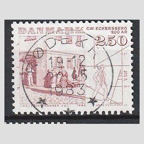 FRIM�RKER DANMARK | 1983 - AFA 788 - C.W Eckersberg - 2,50 Kr. r�d - Pragt Stemplet R�dovre