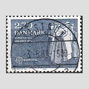 FRIM�RKER DANMARK | 1982 - AFA 748 - Europam�rker - 2,70 Kr. bl� - Pragt Stemplet