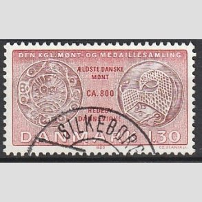 FRIM�RKER DANMARK | 1980 - AFA 708 - Gamle danske m�nter - 1,30 Kr. r�d/r�dbrun - Lux Stemplet