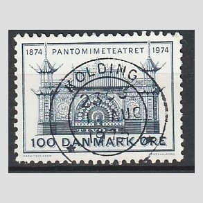 FRIM�RKER DANMARK | 1974 - AFA 565 - Pantomimeteateret 100 �r - 100 �re bl� - Pragt Stemplet Kolding