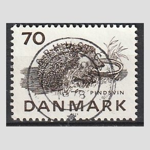 FRIM�RKER DANMARK | 1975 - AFA 602 - Truede dyr - 70 �re brun - Pragt Stemplet
