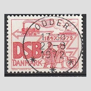 FRIM�RKER DANMARK | 1972 - AFA 525 - D.S.B 125 �r - 70 �re r�d - Pragt Stemplet Odder