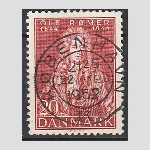 FRIM�RKER DANMARK | 1944 - AFA 288 - Astronom Ole R�mer - 20 �re r�d - Pragt Stemplet