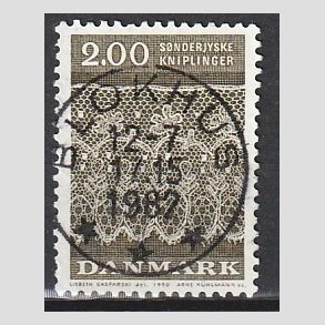 FRIM�RKER DANMARK | 1980 - AFA 713 - S�nderjyske kniplinger - 2,00 Kr. gr�brun - Pragt Stemplet Blokhus
