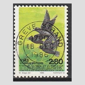 FRIM�RKER DANMARK | 1986 - AFA 865 - Danske fugle - 2,80 Kr. flerfarvet - Pragt Stemplet