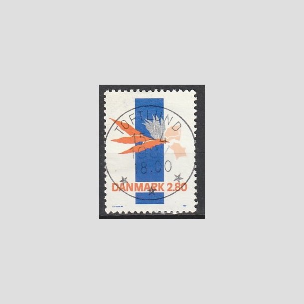 FRIMRKER DANMARK | 1987 - AFA 877 - Kunst - 2,80 Kr. flerfarvet - Pragt Stemplet