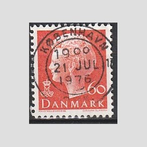 FRIMRKER DANMARK | 1974 - AFA 572 - Dronning Margrethe - 60 re orange - Pragt Stemplet Kbenhavn