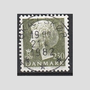 FRIMRKER DANMARK | 1981 - AFA 716 - Dronning Margrethe - 230 re sortgrn - Pragt Stemplet