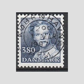FRIMRKER DANMARK | 1985 - AFA 822 - Dronning Margrethe - 3,80 Kr. bl - Pragt Stemplet