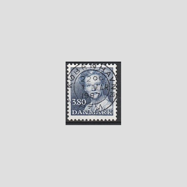 FRIMRKER DANMARK | 1985 - AFA 822 - Dronning Margrethe - 3,80 Kr. bl - Pragt Stemplet