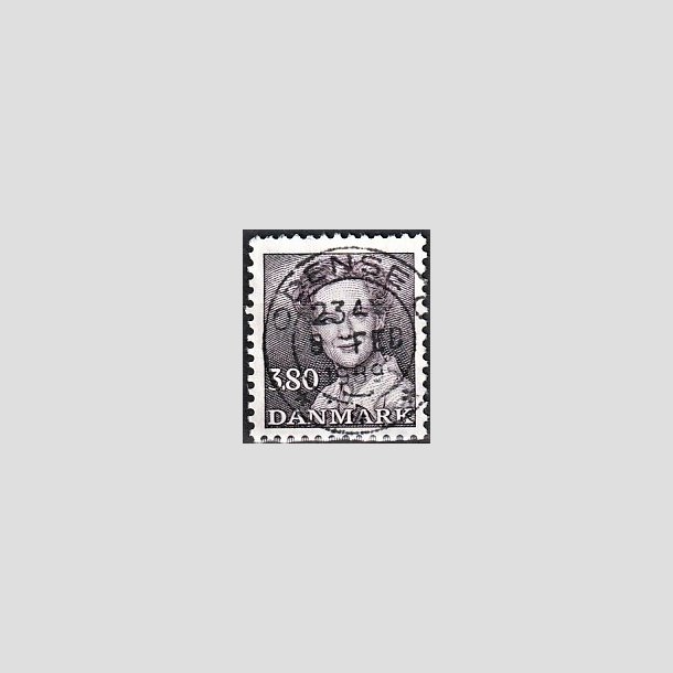 FRIMRKER DANMARK | 1988 - AFA 897 - Dronning Margrethe - 3,80 Kr. brunviolet - Pragt Stemplet