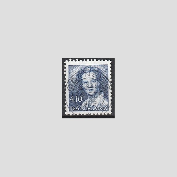 FRIMRKER DANMARK | 1988 - AFA 898 - Dronning Margrethe - 4,10 Kr. bl - Pragt Stemplet