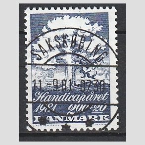 FRIMRKER DANMARK | 1981 - AFA 736 - Internationalt handicapr - 2,00 Kr. + 20 re bl - Pragt Stemplet
