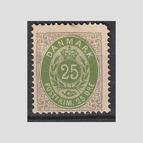 FRIM�RKER DANMARK | 1875 - AFA 29 - 25 �re gr�/gr�n - Ubrugt