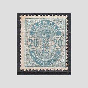 FRIM�RKER DANMARK | 1884-85 - AFA 36 - 20 �re bl� - Ubrugt