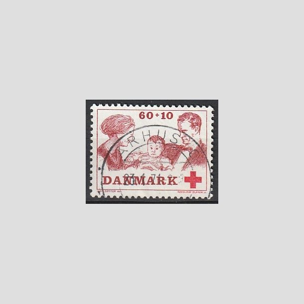 FRIMRKER DANMARK | 1969 - AFA 492 - Dansk Rde Kors velgrendhed - 60 + 10 re brunrd/rd - Pragt Stemplet