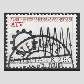 FRIMRKER DANMARK | 1987 - AFA 884 - Akademiet for Teknisk Videnskab - 2,50 Kr. sort/rd - Lux Stemplet