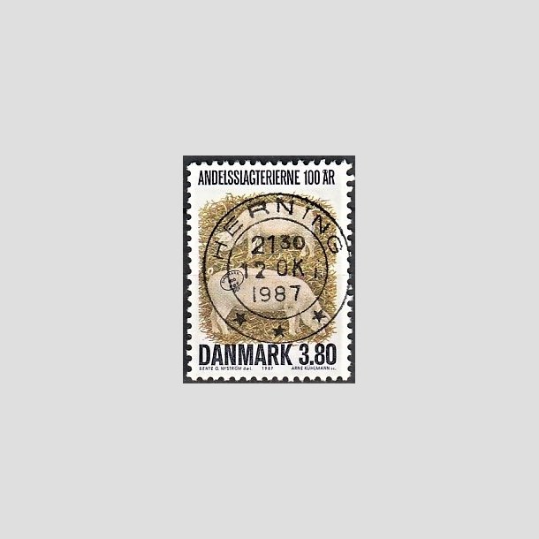 FRIMRKER DANMARK | 1987 - AFA 886 - Danske Andelsslagterier 100 r - 3,80 Kr. flerfarvet - Pragt Stemplet
