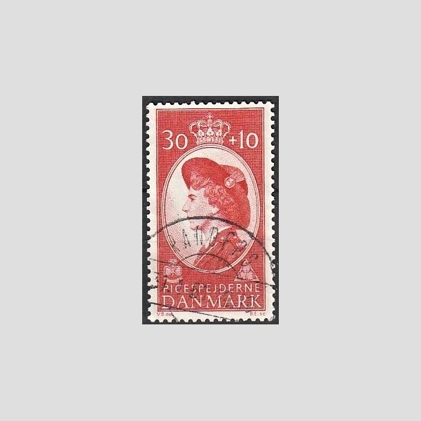 FRIMRKER DANMARK | 1960 - AFA 390 - Dronning Ingrid - 30 + 10 re rd - Pragt Stemplet