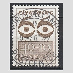 FRIMRKER DANMARK | 1966 - AFA 448F - Flygtning 1966 - 40 + 10 re brun - Pragt Stemplet