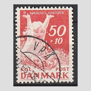 FRIMRKER DANMARK | 1965 - AFA 439F - Brnenes Kontor - 50 + 10 re rd - Pragt Stemplet