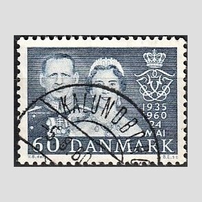 FRIM�RKER DANMARK | 1960 - AFA 385 - S�lvbryllup - 60 �re bl� - Lux Stemplet Kalundborg