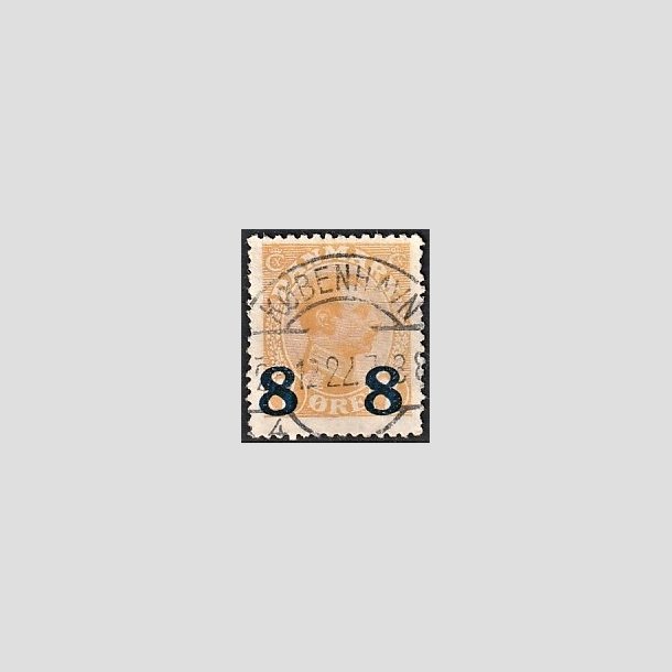 FRIMRKER DANMARK | 1921-22 - AFA 118 - 8 8/7 re orange provisorier - Lux Stemplet "KBENHAVN"