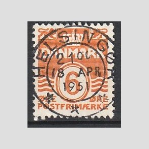 FRIM�RKER DANMARK | 1940 - AFA 254 - B�lgelinie 6 �re orangegul - Lux Stemplet 