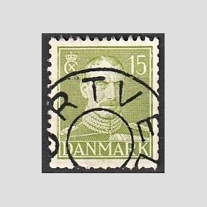 FRIMRKER DANMARK | 1942-44 - AFA 275 - Chr. X 15 re grn - Pragt Stemplet