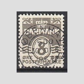 FRIM�RKER DANMARK | 1937-40 - AFA 201a - B�lgelinie 8 �re gr� - Pragt Stemplet