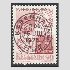 FRIM�RKER DANMARK | 1975 - AFA 583 - Danmarks Radio 50 �r - 90 �re r�d - Pragt Stemplet